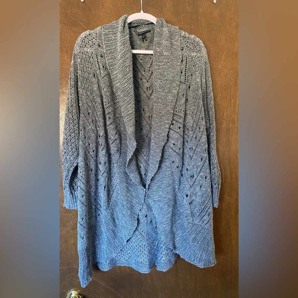 Torrid Gray Open-Knit Waterfall Cardigan